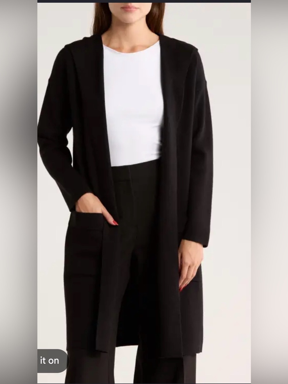 NWOT Zella Cashmere /Wool blend Hooded Long Cardigan , XS